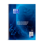 Oxford muziek # collegeblok A4 4 gaats 50 vel 90g soepele kartonnen kaft blauw