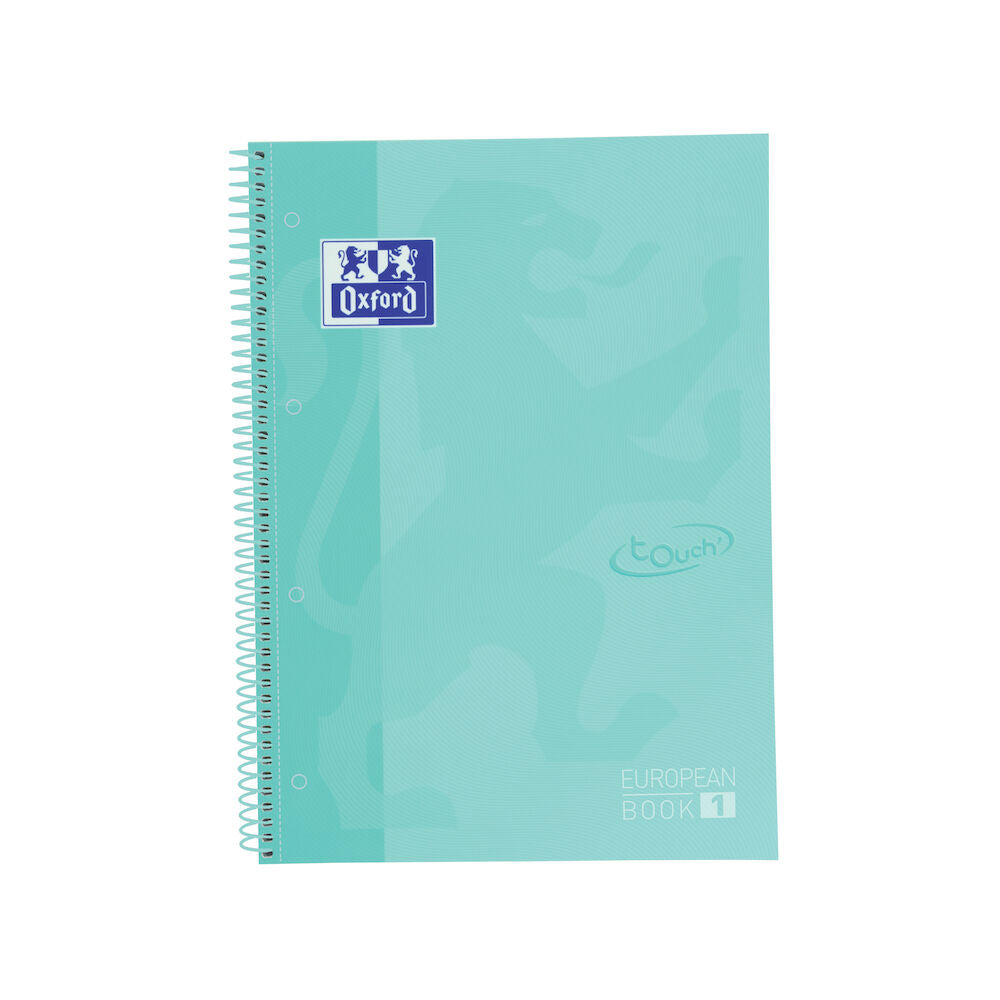 Oxford School Europeanbook # notitieboek - gekleurde rand - A4+ - gelijnd - 80 vel - hardcover - pastel mint