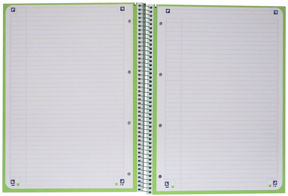 Oxford School Europeanbook # notitieboek - gekleurde rand - A4+ - gelijnd - 80 vel - hardcover - groen