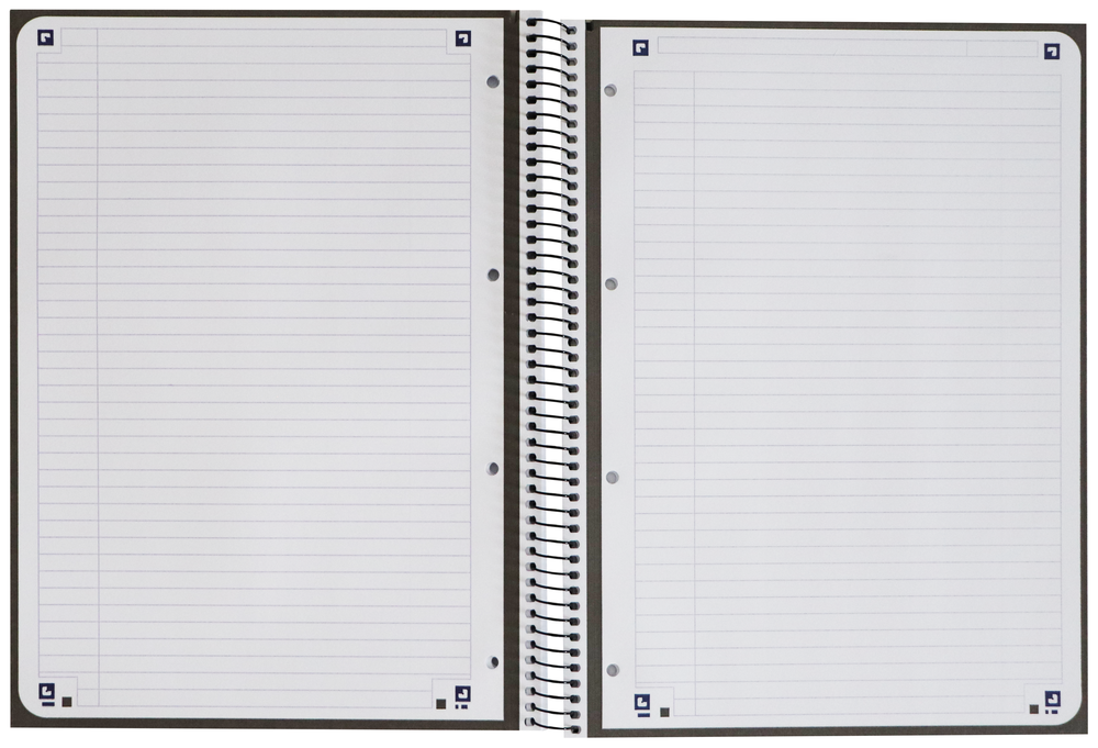 Oxford School Europeanbook # notitieboek - gekleurde rand - A4+ - gelijnd - 80 vel - hardcover - zwart