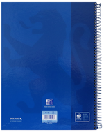 Oxford School Europeanbook # notitieboek - gekleurde rand - A4+ - geruit 5mm - 80 vel - hardcover - donkerblauw