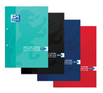 Oxford School # cursusblok A4 geruit 5mm 2 gaats 100 vel 90g soepele kartonnen kaft assorti