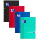 Oxford School # cursusblok A4 geruit 10mm 2 gaats 100 vel 90g soepele kartonnen kaft assorti