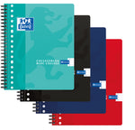 Oxford School # collegeblok A5+ gelijnd 17 gaats 80 vel 90g soepele kartonnen kaft assorti